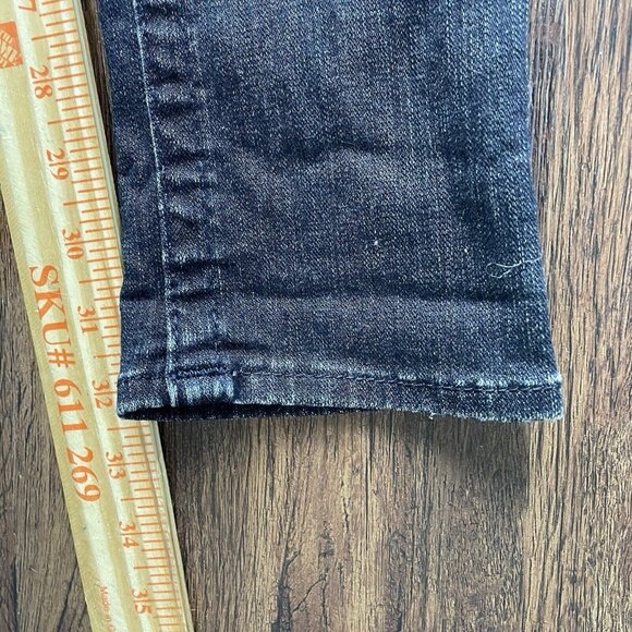 True Religion Julie Jeans Womens Size 27 Black Studded Pockets Slim USA Made - Picture 8 of 11